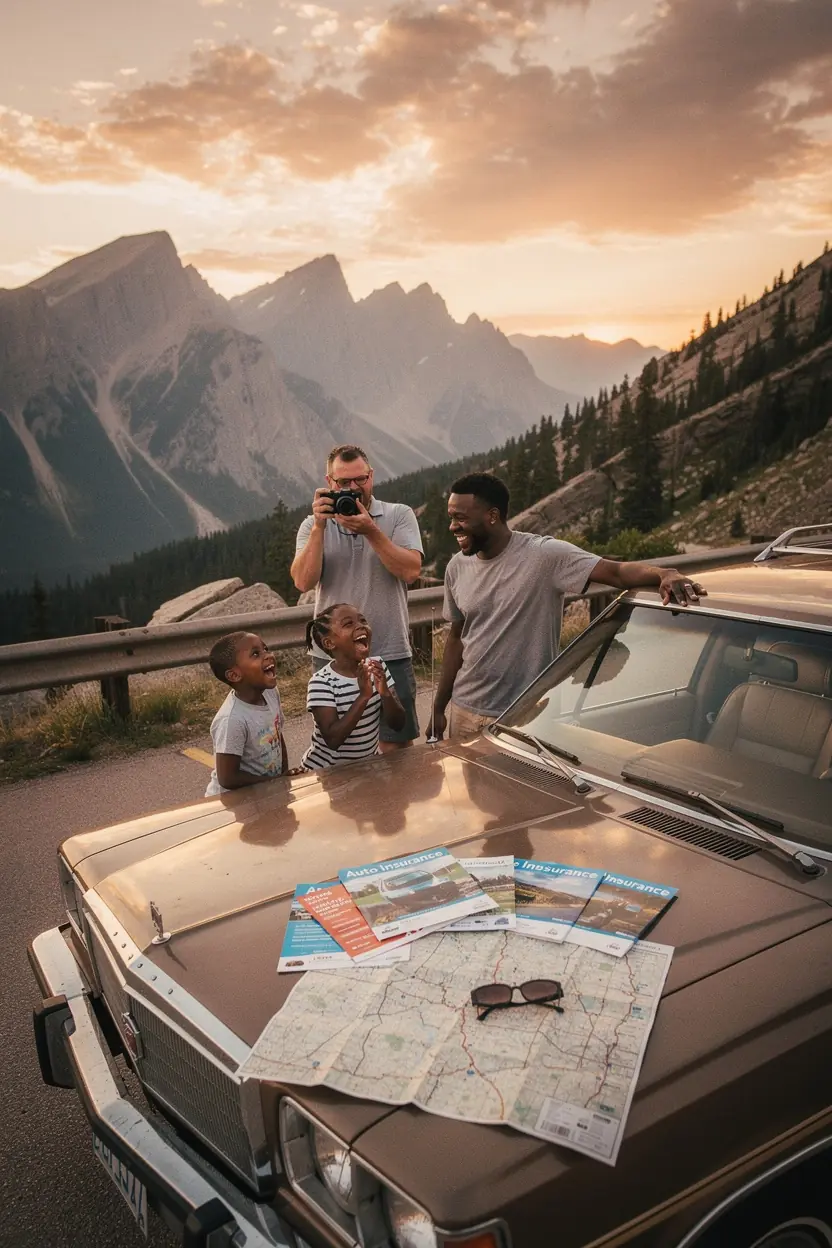 Схема, объясняющая основные компоненты полиса автострахования.